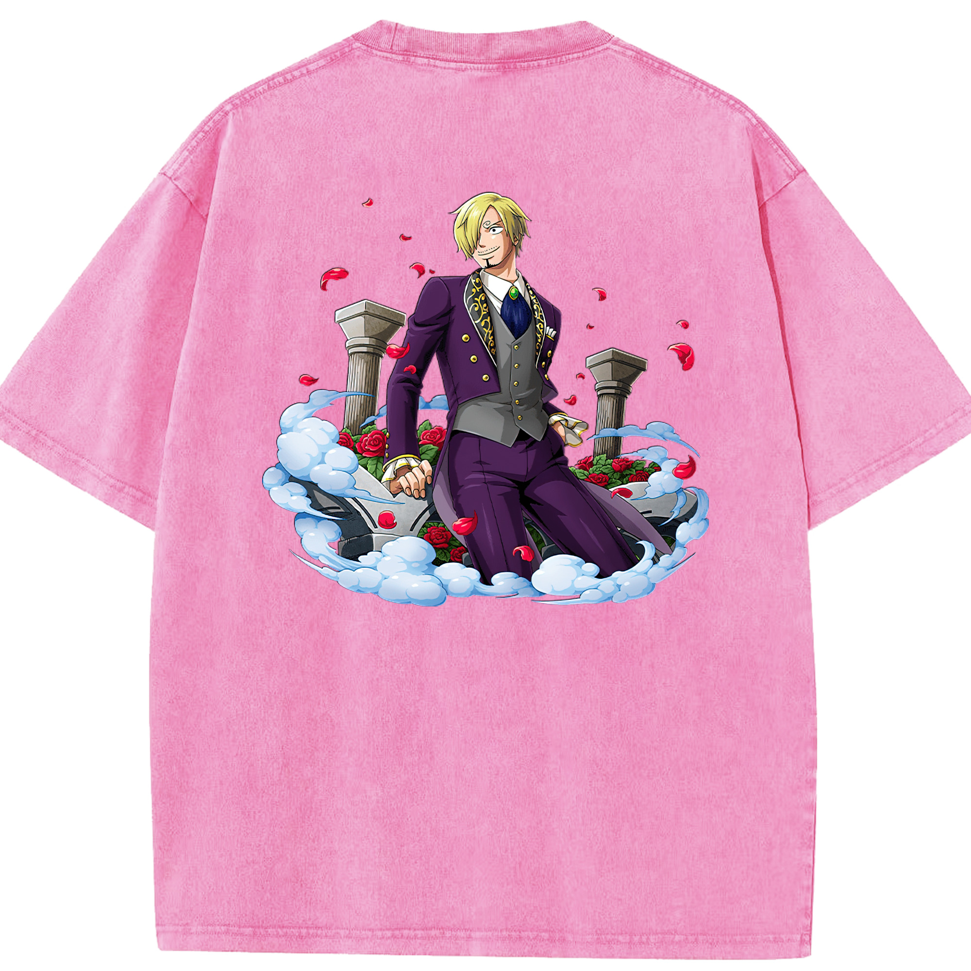 ワンピース サンジ ONE PIECE Sanji 綿100% ヴィンテージ風 半袖Tシャツ（背面プリント）